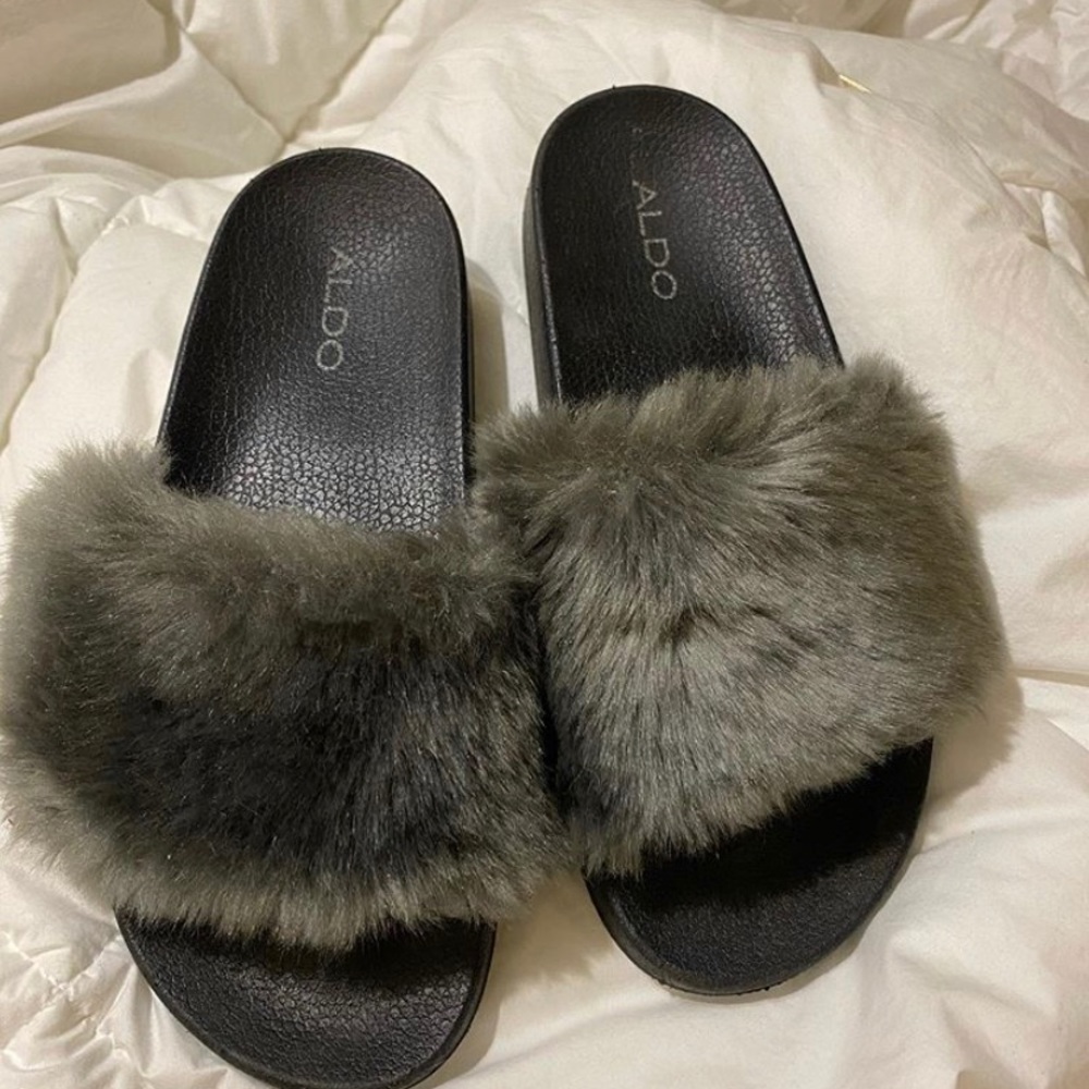 Aldo fluffy sandals